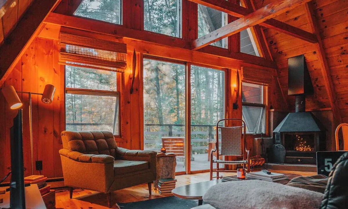 Jay Cabin | A-frame w/sauna near Whiteface & Lake Placid, NY