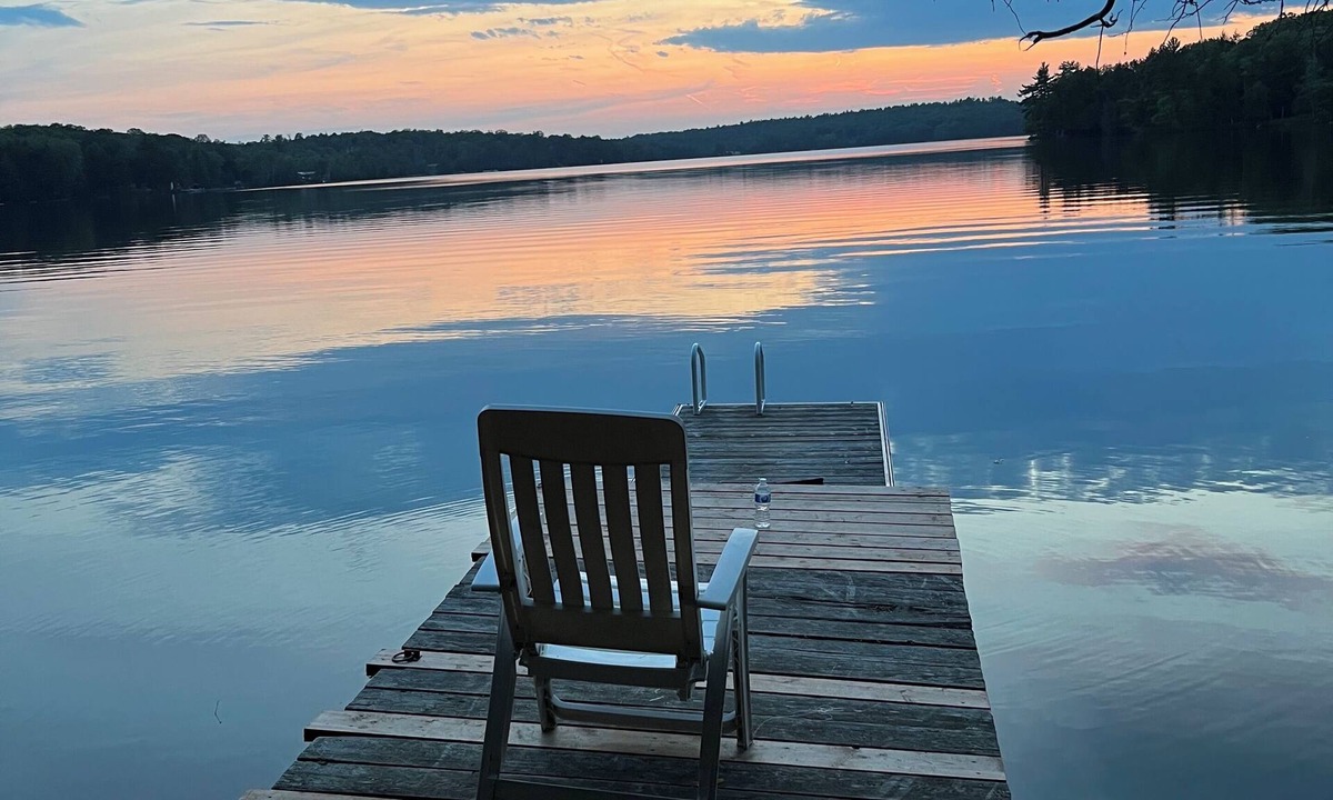 Algoma District House | Fishing off dock! One minute to private lake. Lakefront Getaway. Private home.