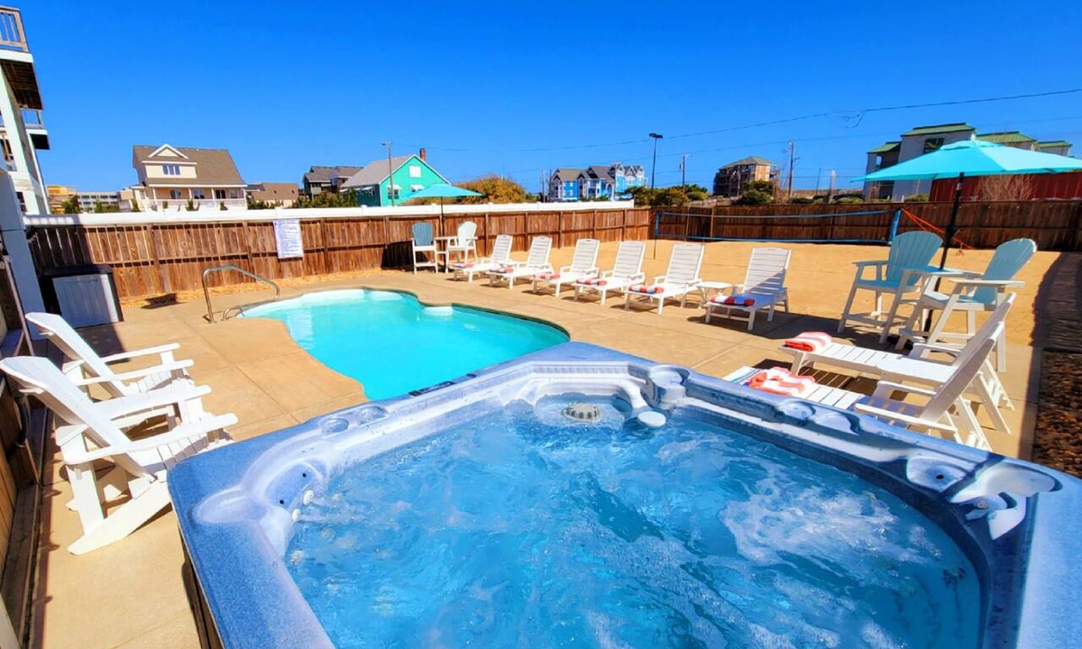 Kill Devil Hills House | Heated Pool-Hot Tub-Ocean View-Backyard Game Area-Fire Pit in Kill Devil Hills