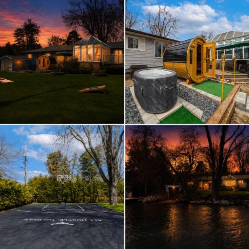 Oro Station House | Lakefront 4BR plus Den Retreat with Swim Spa Sauna & Games