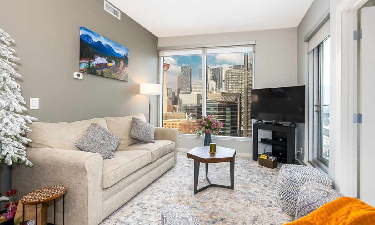 Victoria Park Apartment | Unbeatable view, walk to BMO, Stampede, FREE Underground parking