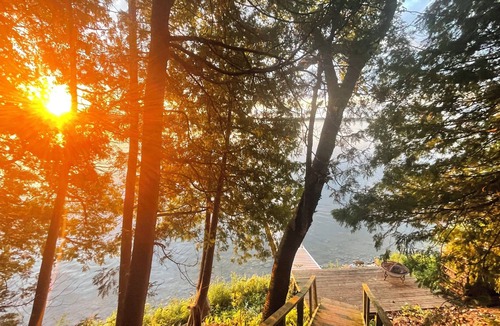 Ramara Cottage | 3 BR Sunset Lakeview Waterfront Cottage nestled in the trees on Lake Dalrymple