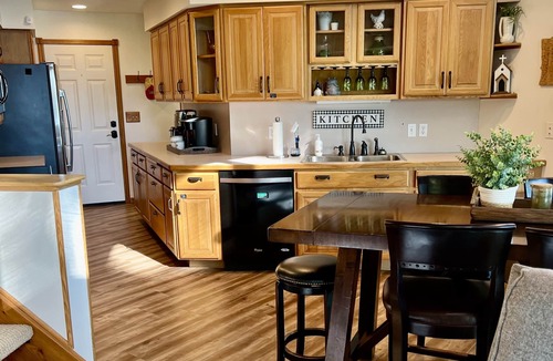 Cokato Cabin | A Creek Runs Through It & Garage Great Room