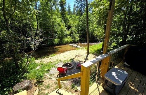 Purlear Cabin | Cool A-Frame on Creek in Purlear, North Carolina