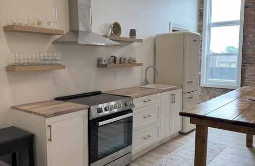 Harwich Apartment | Golden Acre Suites | 3BR Downtown Loft w/Exposed Brick & Urban Charm
