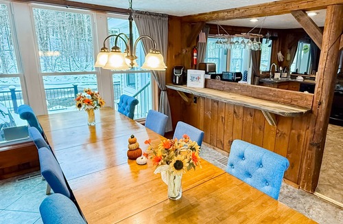 Montgomery Center House | Inviting riverfront home with hot tub on deck & fireplace, near skiing & golf