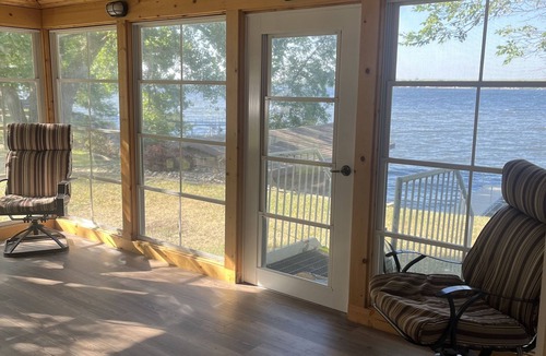 Prior Cabin | LAKE FRONT RENOVATED cabin with enclosed porch and loft on Big Stone Lake