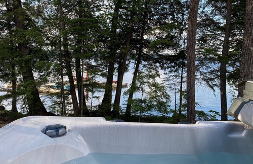 Dysart et al Cottage | Lakefront Luxury-Glass cottage, level lot, large dock, hot tub, private!