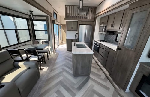 Waubun RV Rental | Luxury Lakefront Glamping near Itasca State Park + wifi, fit pit, & gas grill
