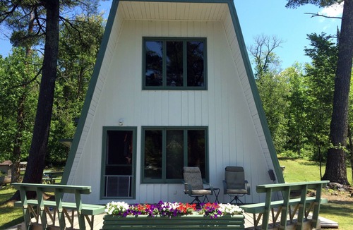 Waubun Cabin | Private Island with Lakefront Cabin on three sides