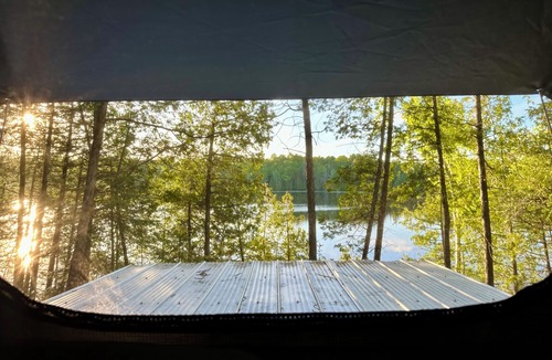 Wollaston RV Rental | Private Lakefront Glamping on 95 Acres, Rooftop Tent right on the Lake