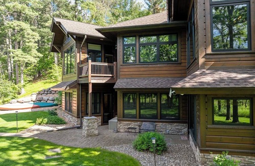 Breezy Point Cabin | Rustic Luxurious Lakehouse on Expansive Private Shoreline of Ossawinnamakee Lake