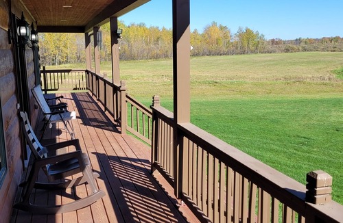 Hillman House | Serenity Lodge, large luxury true log estate up north on 75 acres