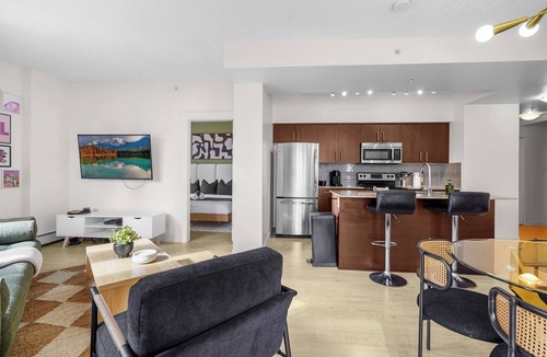 Downtown Edmonton Condo | The Blush Haus: Ice District + FREE Parking + 2 Bed/2Bath