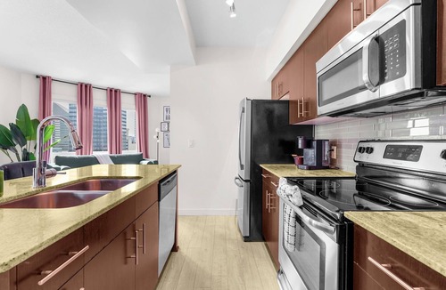 Downtown Edmonton Condo | The Blush Haus: Ice District + FREE Parking + 2 Bed/2Bath