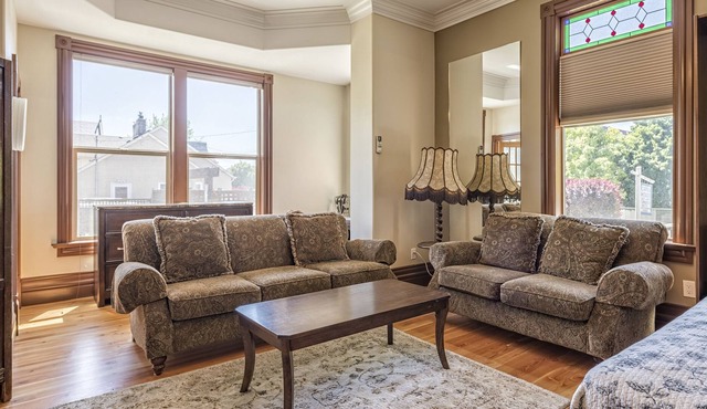 Bright Ground Level Studio Suite is situated in the Historical Carew House