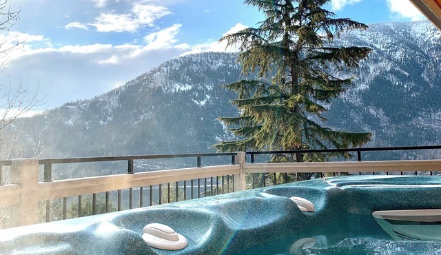 NEW Modern Mountain Haven | Luxe View, Sauna, Hot Tub & Fireplace
