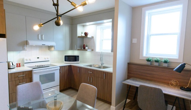 Suite with cloesed bedroom and sofa bed in the city center (Le Court-toit)